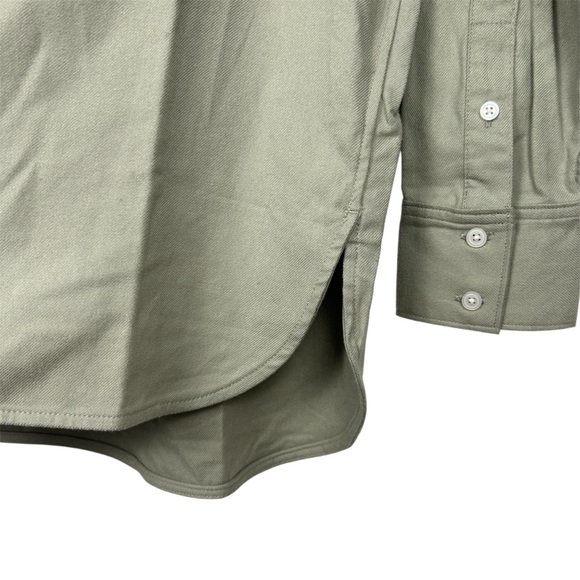 EVERLANE NWT The Boyfriend Shirt in Flannel, Seagrass, Size Medium - Picture 9 of 15